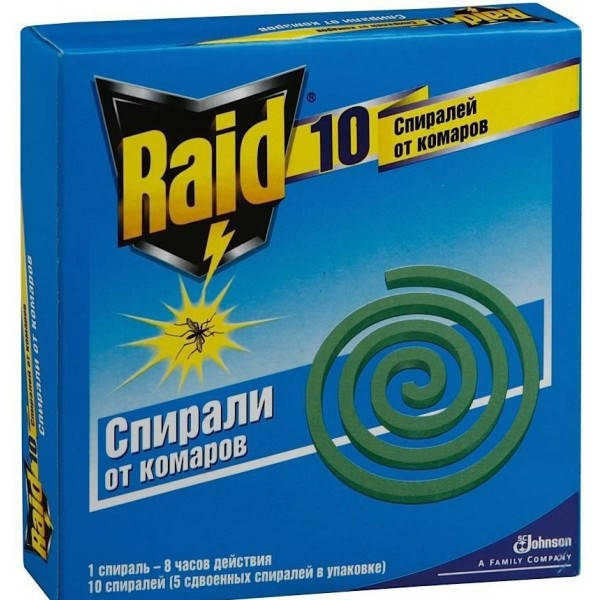 

Спирали от комаров Raid, 10 шт