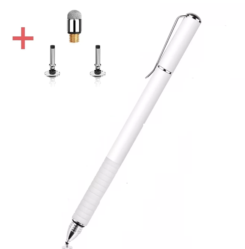 

Емкостный Металлический Двусторонний стилус 2 в 1 для телефона планшета рисования с рем комплектом Белый