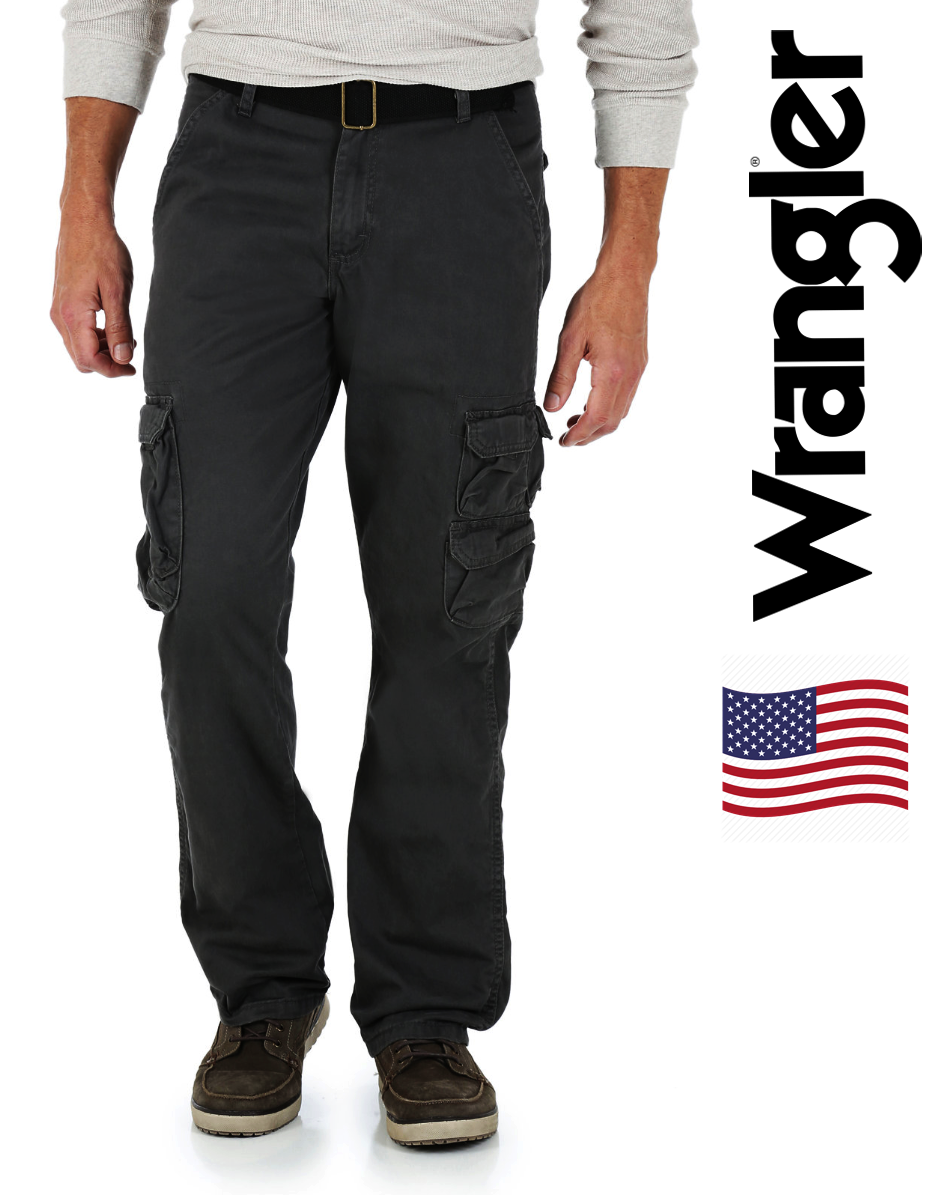 

Брюки мужские карго Wrangler® ZM6AH / 10 карманов / свободный прямой крой /100% хлопок / из США W36, L32