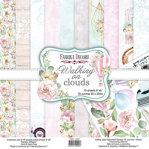 

Набір двостороннього паперу - Walking on clouds - Fabrika Decoru - 20x20