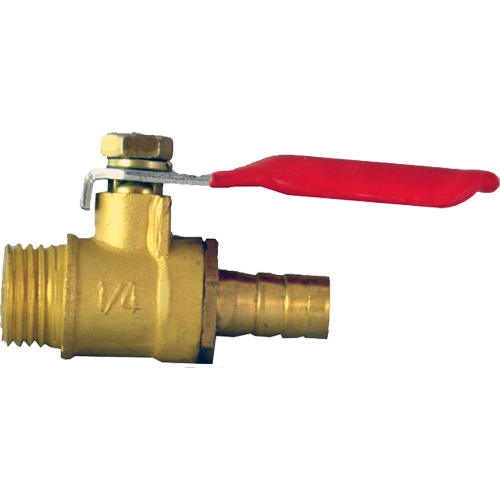 

Кран шаровый 1/2" с штуцером на 10, Желтый