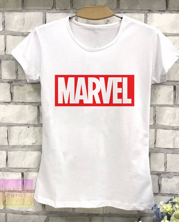 

Женская футболка с принтом Marvel, стильная футболка Марвел 50, Белый