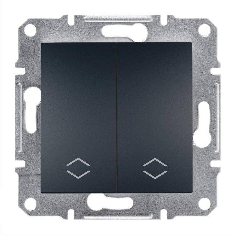 

Переключатель Schneider-Electric Asfora Plus 2-клавишный проходной антрацит (EPH0600171)