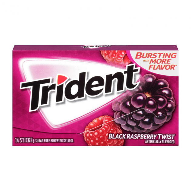 

Жвачки Trident black raspberry twist 14 sticks