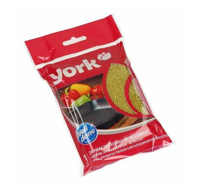 

Губка для тефлона York 1шт метализированая 12,5х8х2,7см 032020