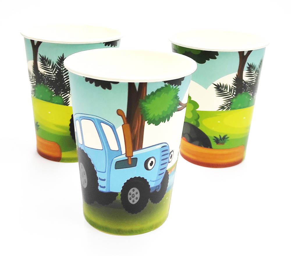 

Стаканчики Синий трактор бумажные (10шт/уп. 250мл.) с рисунком одноразовые детские - стаканы