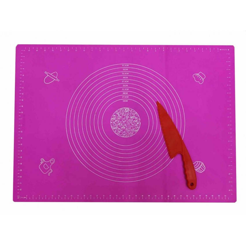 

Набор силиконовых принадлежностей 2 предмета (силиконовый коврик 50 х 70 см, нож пластиковый) A-PLUS / 1