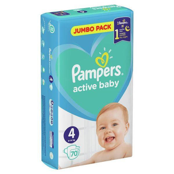 

PAMPERS Детские подгузники Activebaby Maxi Plus Джамбо Упаковка 70 шт, 4 размер