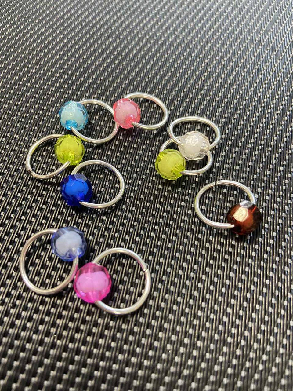 

Колечки для волос с цветной подвеской