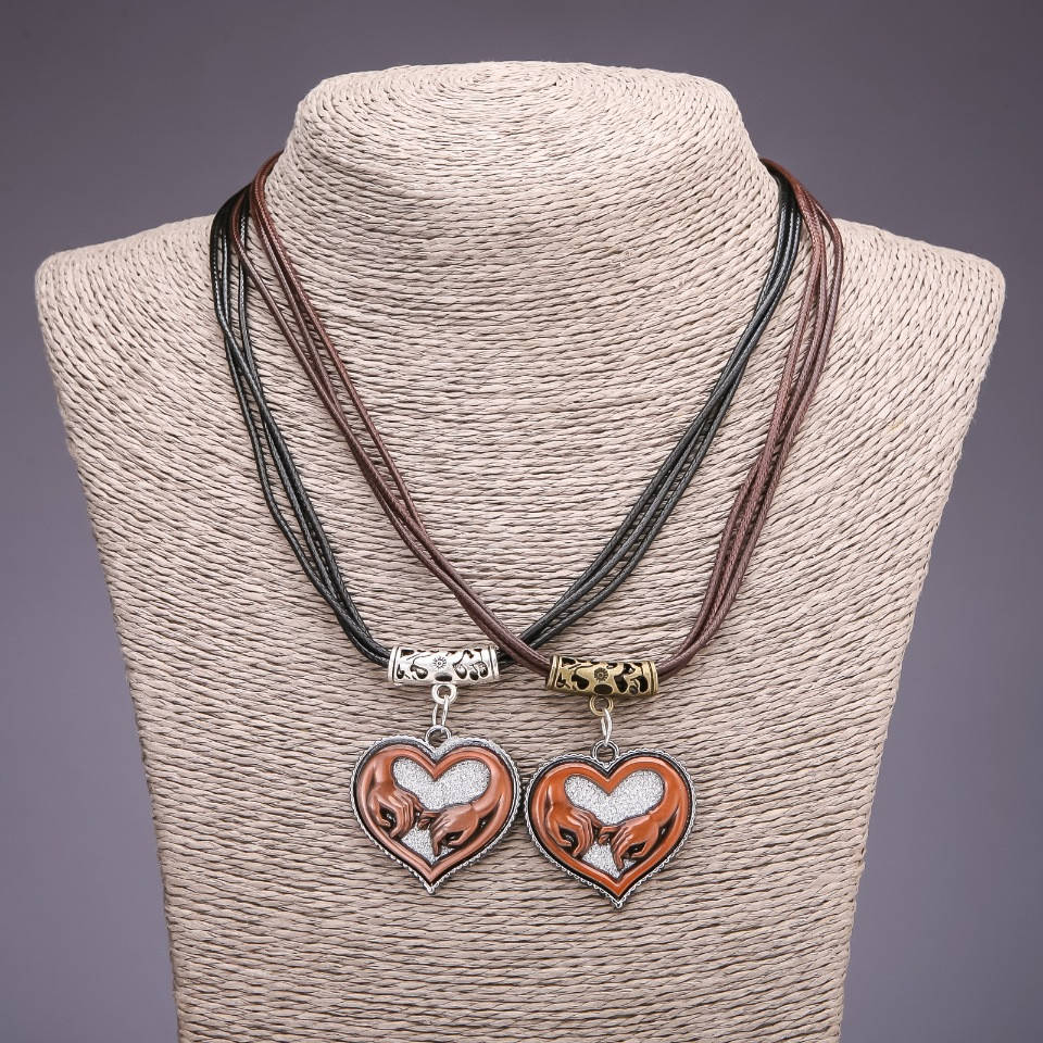 

Кулон дружбы Сердца d-31х33мм L-45-48см