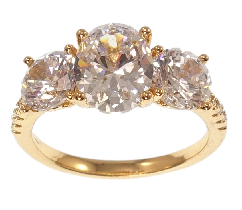 

Кольцо Xuping Позолота 18K "Три фианита" р.17