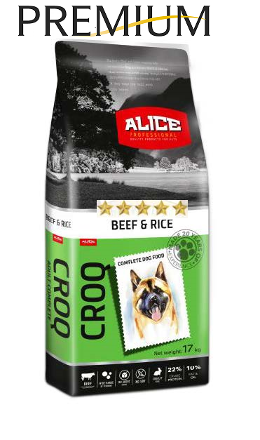 

Сухой корм для собак Alice Croq Beef and Rice с говядиной и рисом 17 кг