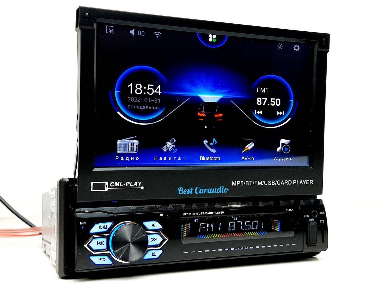 

Автомагнитола 1-Din с выездным 7-дюймовым экраном TurboSound 7188A