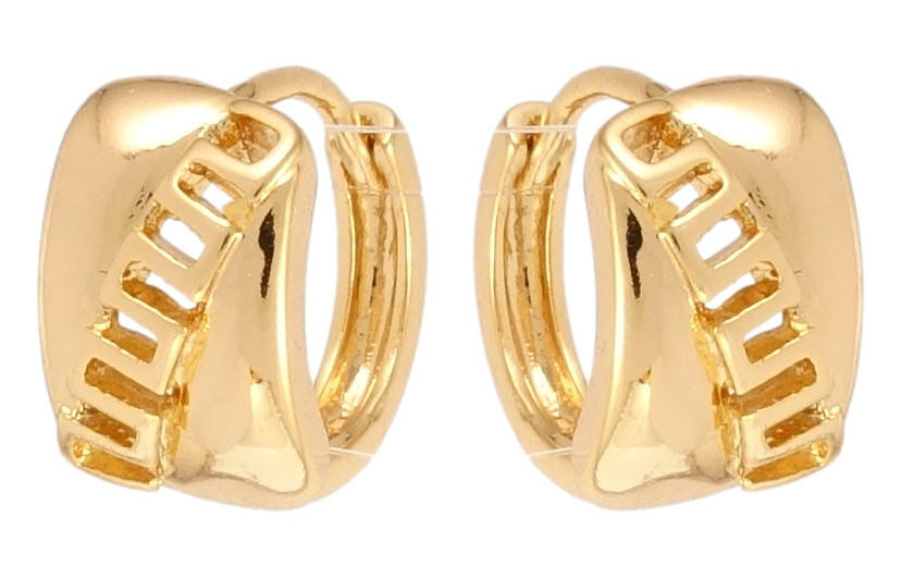 

Серьги Xuping Позолота 18K колечки "Диагональные меандровые линии"