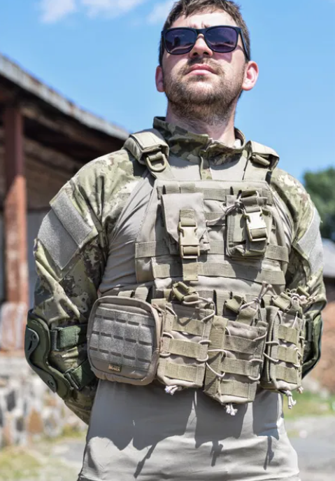 

Плитоноска - разгрузка СОМВАТ, жилет тактический для военных, 7 карманов
