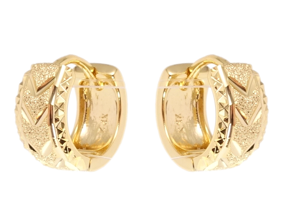 

Серьги Xuping QQMM Позолота 14K колечки "Орнамент шагренью с насечками"