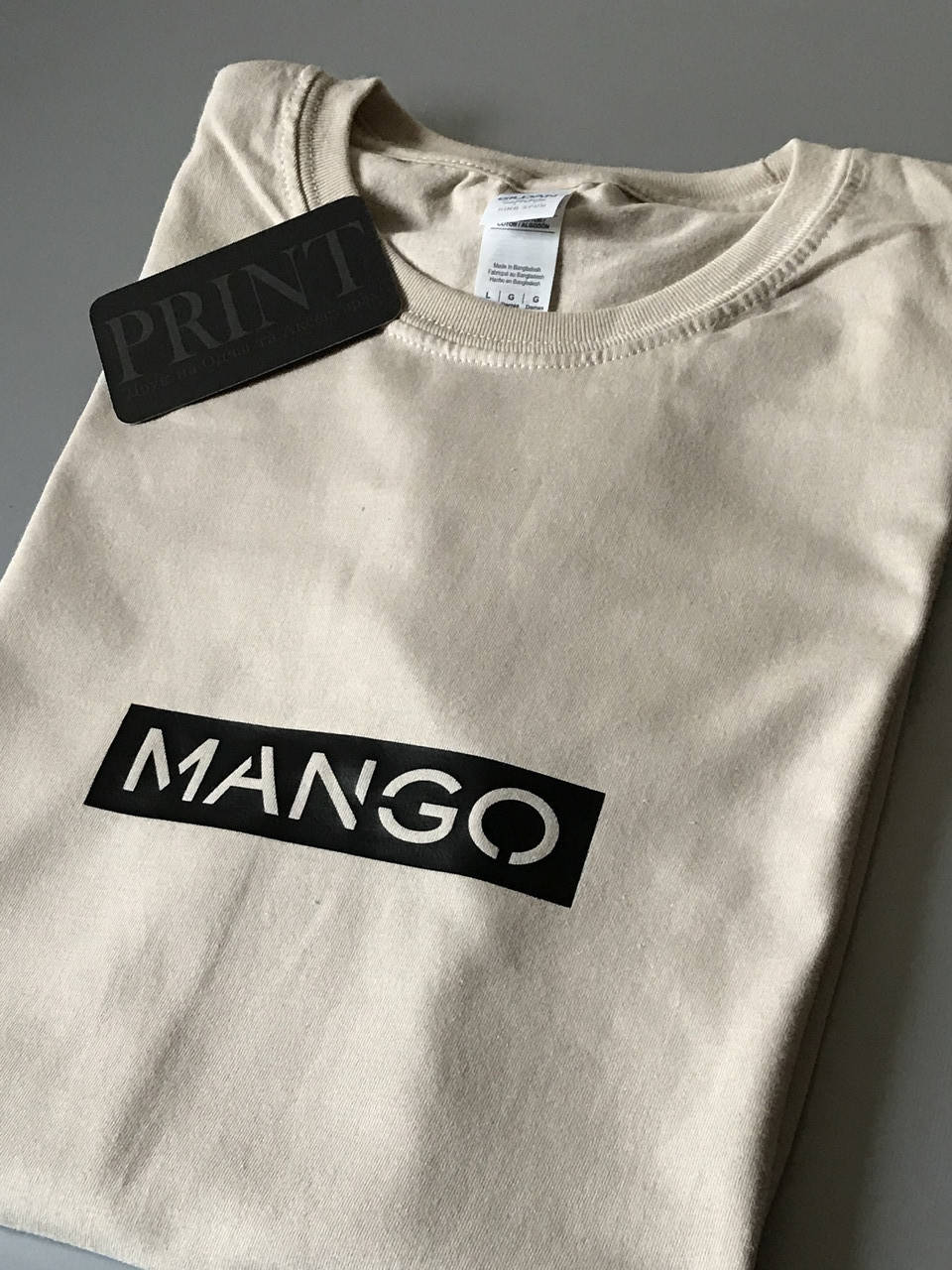

Женская футболка 100% хлопок - MANGO, Бежевый
