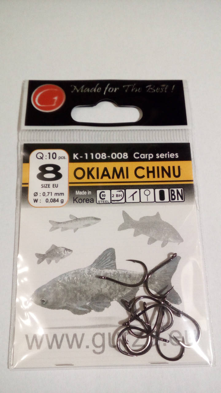 

Крючки Gurza Okiami Chinu Size EU #8 уп. 10 шт.
