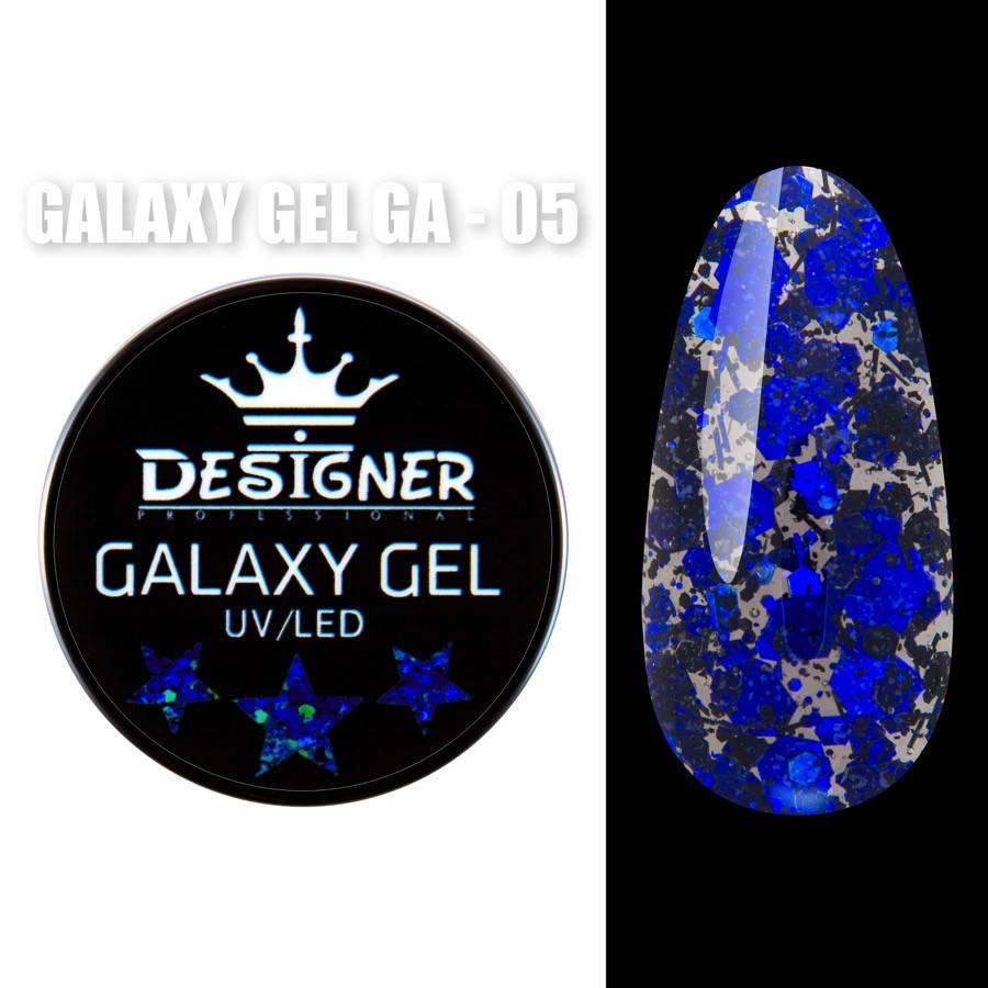 

Глиттерный гель Galaxy Gel Designer Professional (Дизайнер Профессионал) с блестками, 10 мл. GA - 05