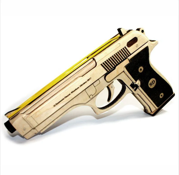 

Конструктор деревянный пистолет Beretta, Бежевый