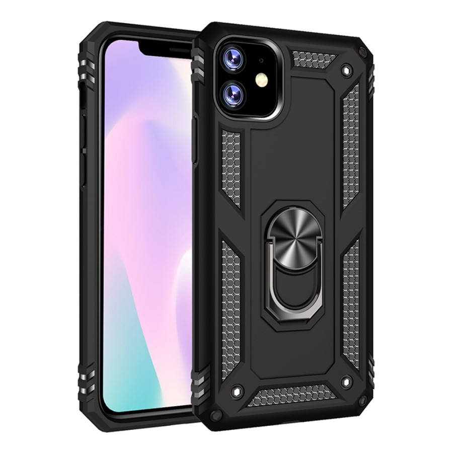 

Противоударный чехол Combo Ring для Apple iPhone 11 (Разные цвета) Черный