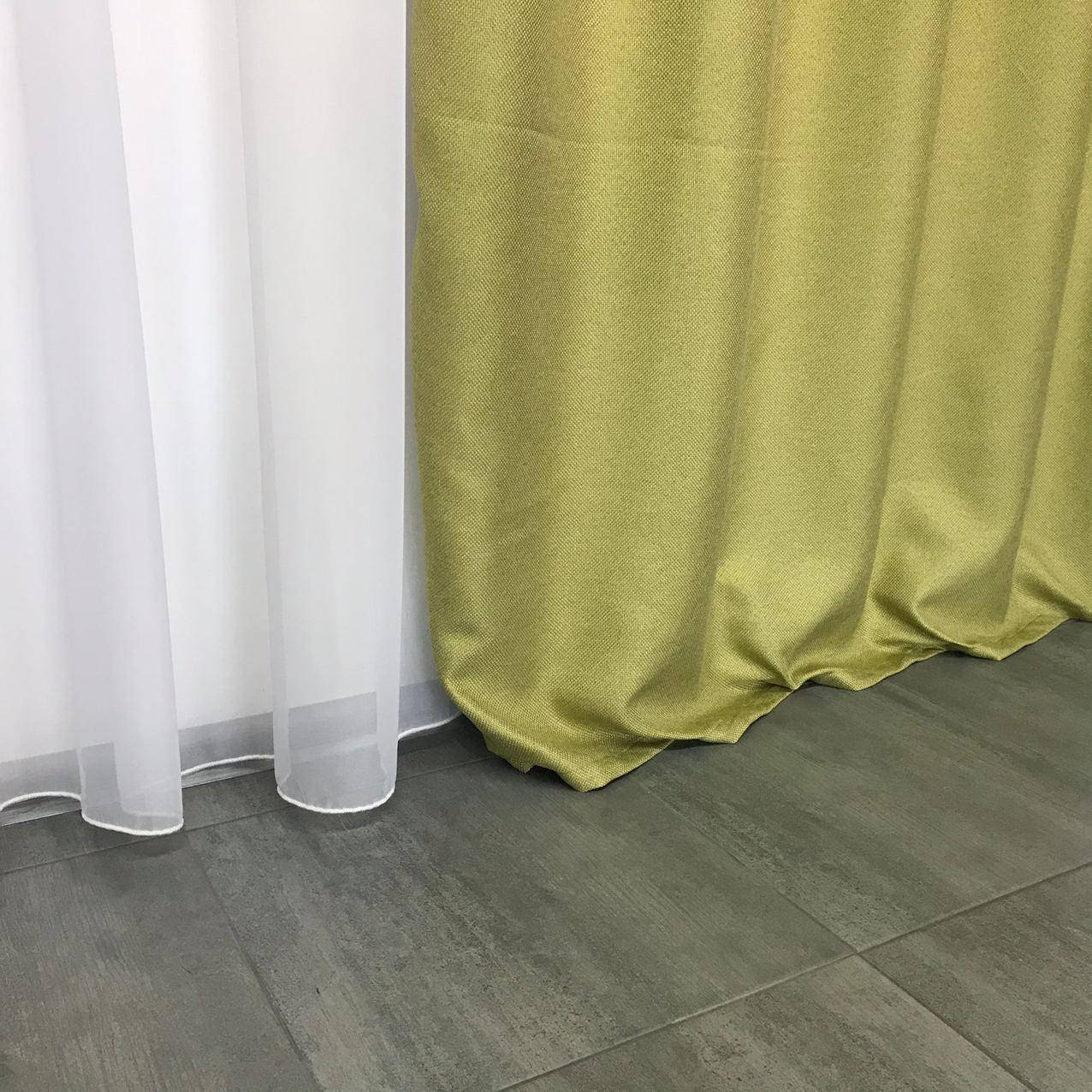 

Комплект штор для зала спальни кухни блэкаут, однотонные шторы в зал комнату кухню Оливковые (SH-M5-15), Оливковый