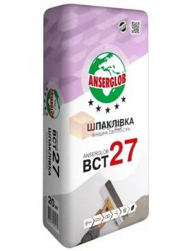 

ANSERGLOB ВСТ 27 шпаклевка финишная светло-серая 20 кг