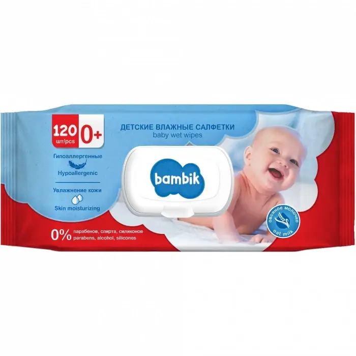 

Влажные салфетки детские с овсяным молочком Bambik 120 шт