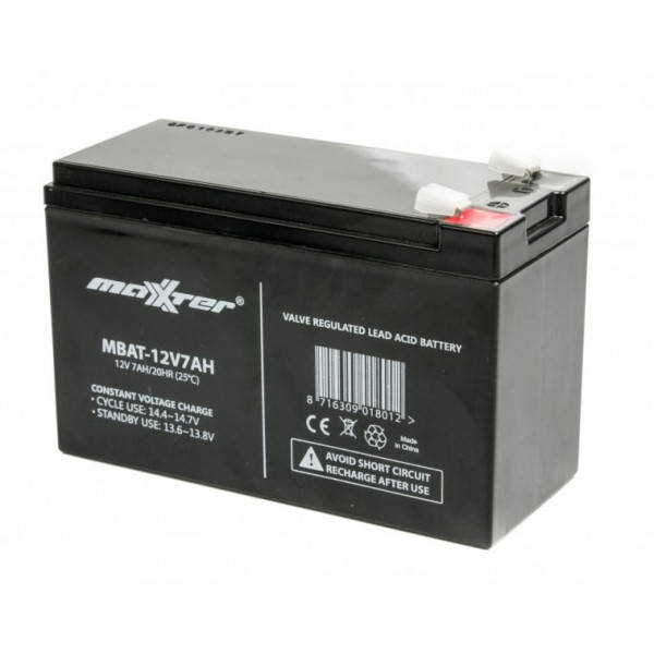 

Акумуляторна батарея Maxxter 12В 7Aг (MBAT-12V7AH) (код 82399)