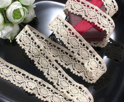 

(1 метр) натуральное кружево лён (хлопок) 2,5 см Цвет - Бежевый (лен-1213)