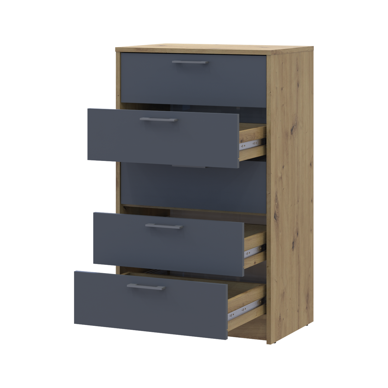 Комод Doros Ронді Дуб Артізан/Графіт 5 шухляд 60х40х100 (41516188) 2