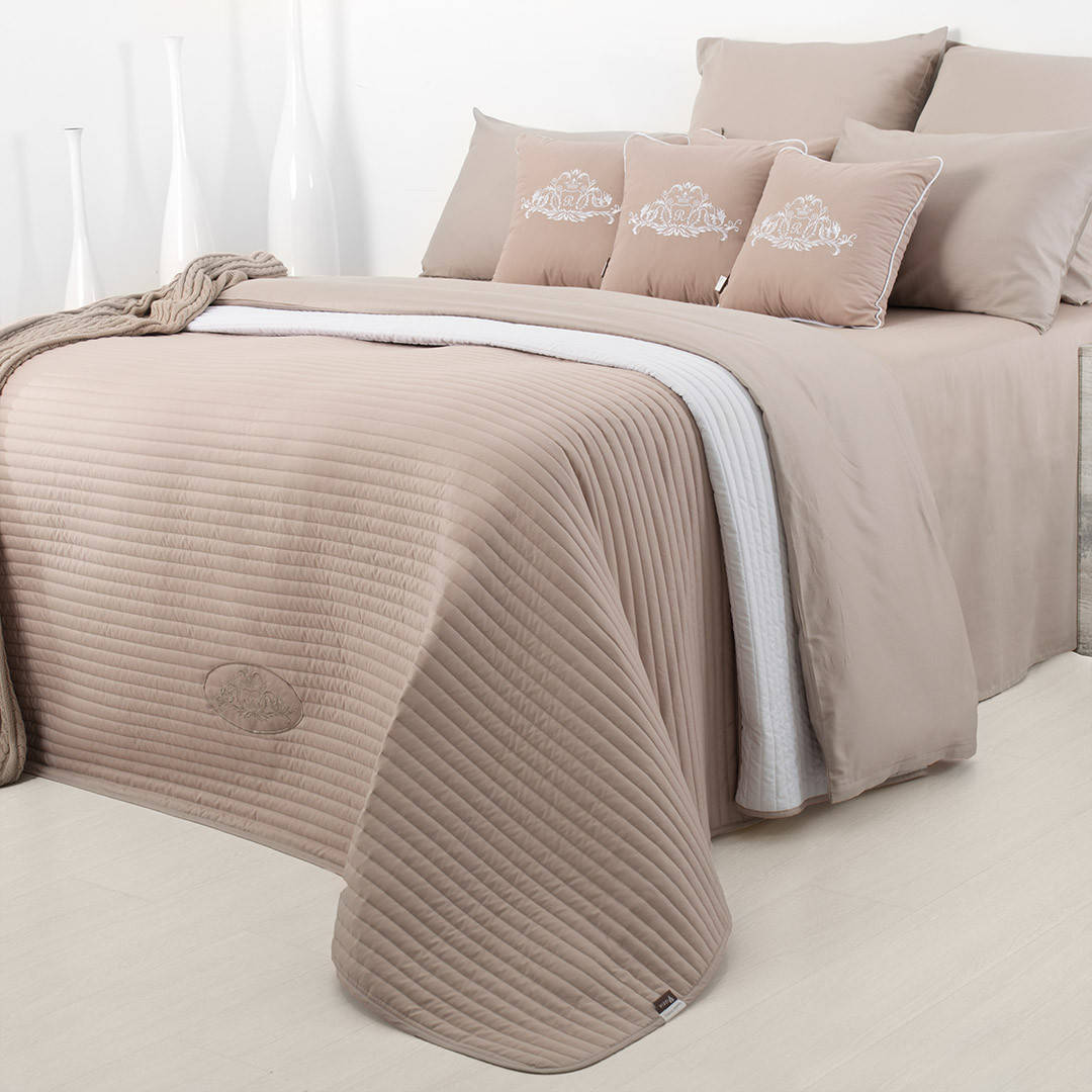 

Покрывало Стиль Модерн Бежевый/Белый (220/240 см)"Идея"