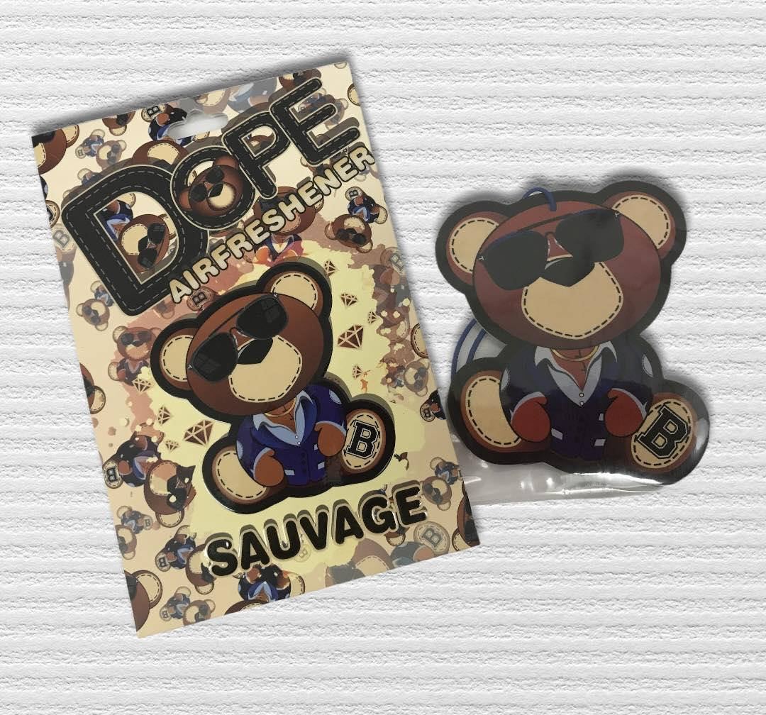 

Ароматизатор для авто медвежонок Dope Airfreshener по мотивам духов "Sauvage"