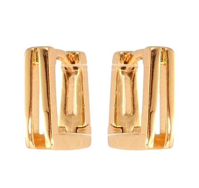 

Серьги детские Xuping Позолота 18K колечки "Декоративные квадраты"