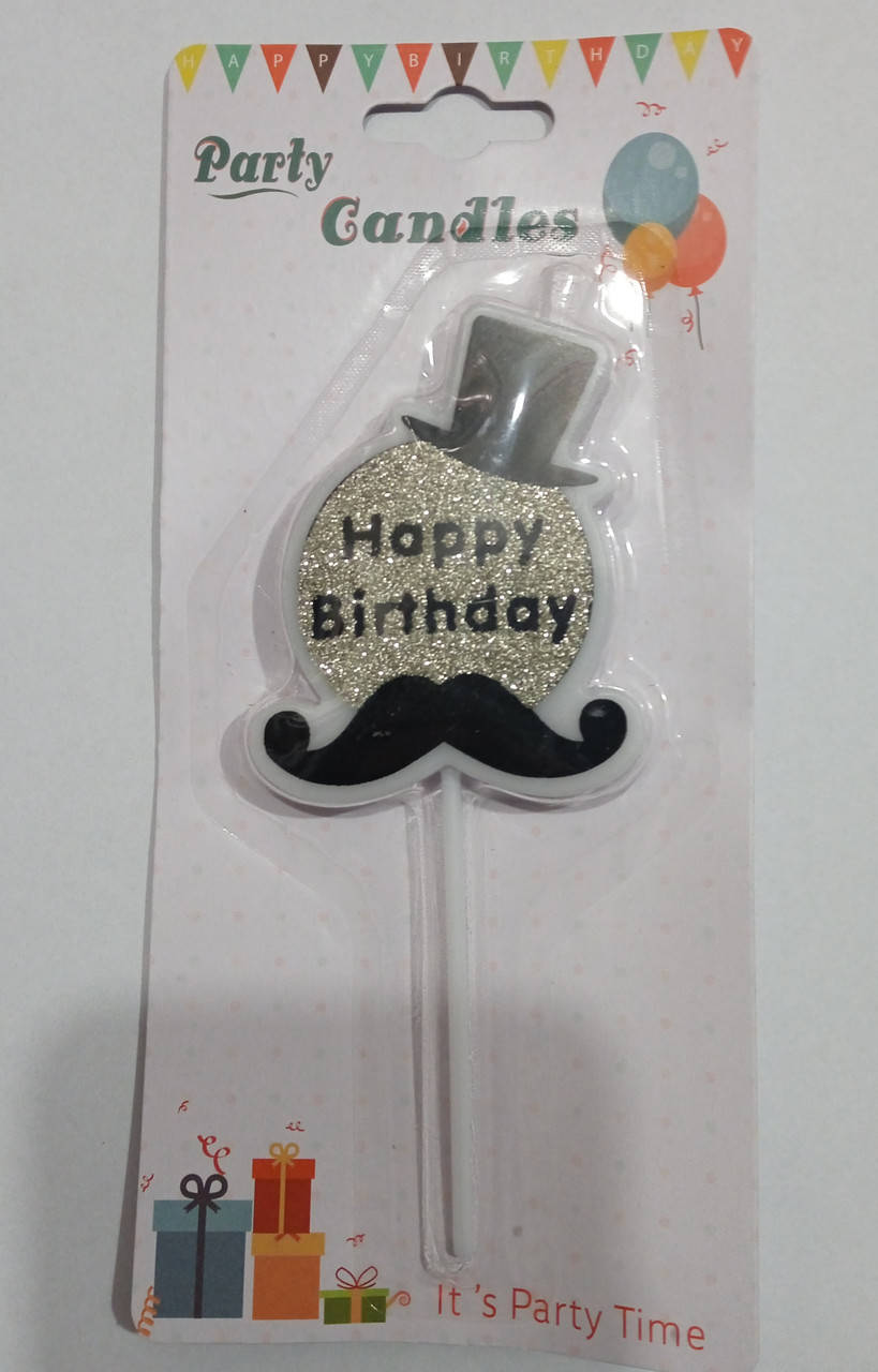 

Свеча в торт "Happy Birthday" в шляпе