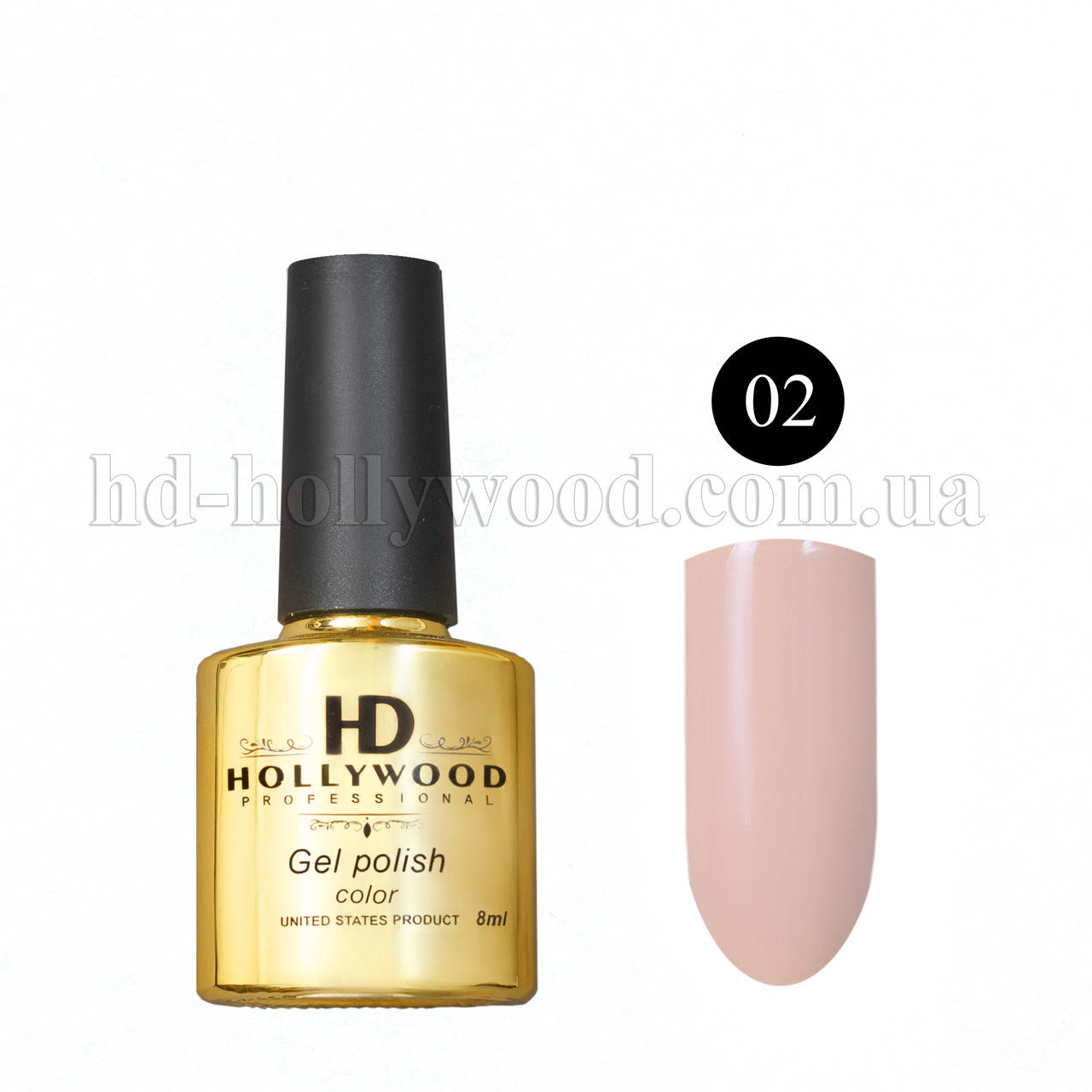 

Гель лак 02 Бежевый Темный HD Hollywood 8 ml