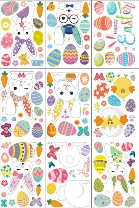 

Наклейки декоративні Великодні вінілові на вікна комплект з 9 листів Дизайн №1 Код 10-0001