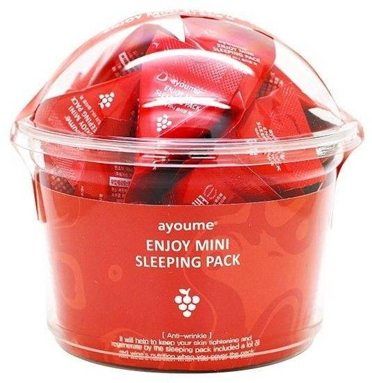 

Маска для лица ayoume enjoy mini sleeping pack антивозрастная с красным вином, 3 г