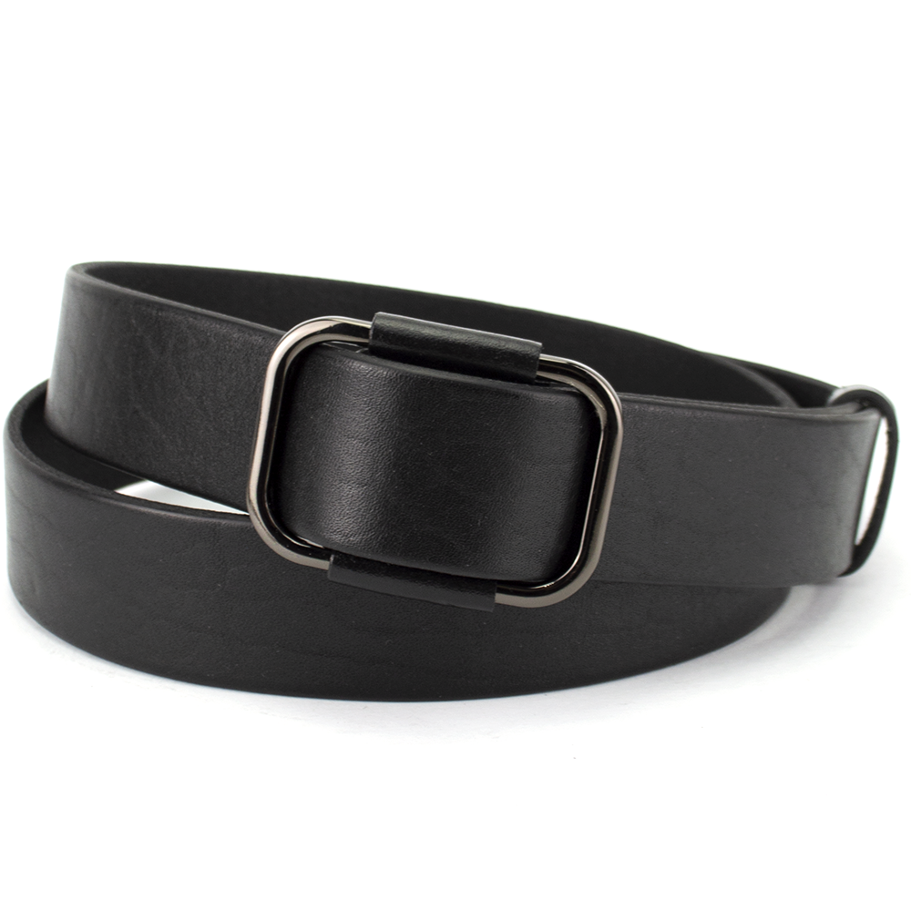 

Ремень кожаный женский классический черный JK-3065 black (105 см)