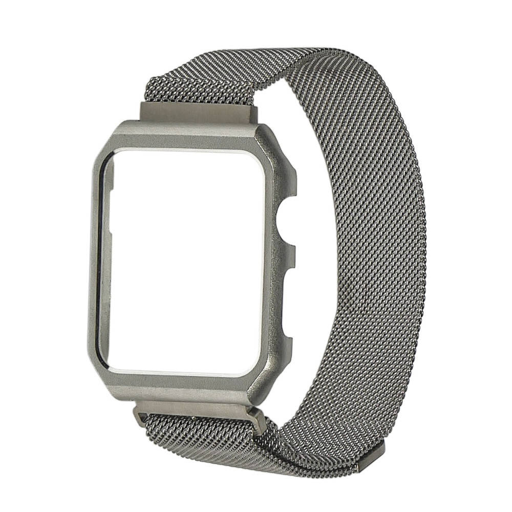 

Ремешок Миланская петля с защитной рамкой для Apple Watch 44mm серебристый