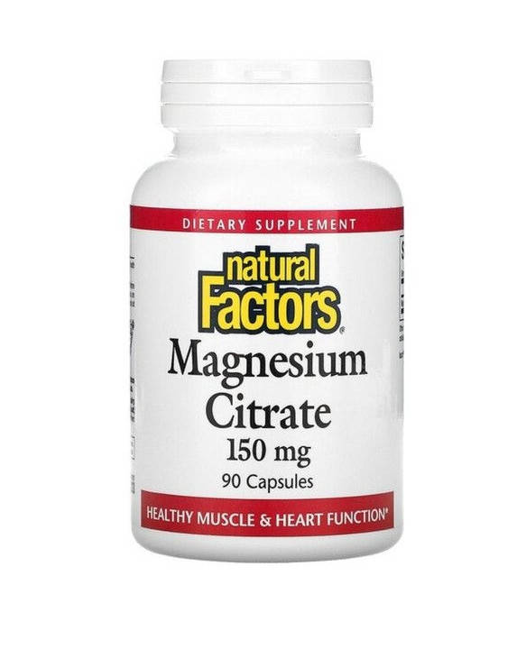 

Цитрат магния, 150 мг, Magnesium Citrate Natural Factors 90 капсул