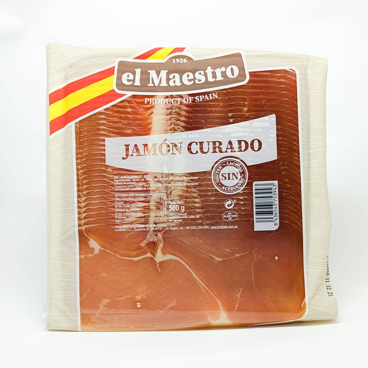

Хамон курадо нарезка Jamon Curado el Maestro 500