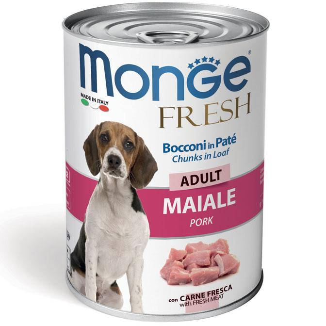 

Вологий корм Monge (Монже) DOG FRESH ніжний паштет зі свининою, 400гр