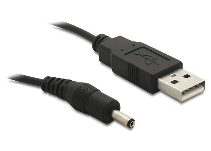 

Кабель живлення пристроїв USB2.0 A-Jack DC M/M Delock 3.5x1.35mm 1.5m Power D=3.0mm Черный(70.08.2377)