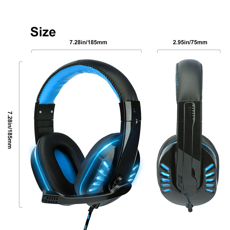 

Игровые наушники с микрофоном и подсветкой Gaming Headset (без коробки) синий