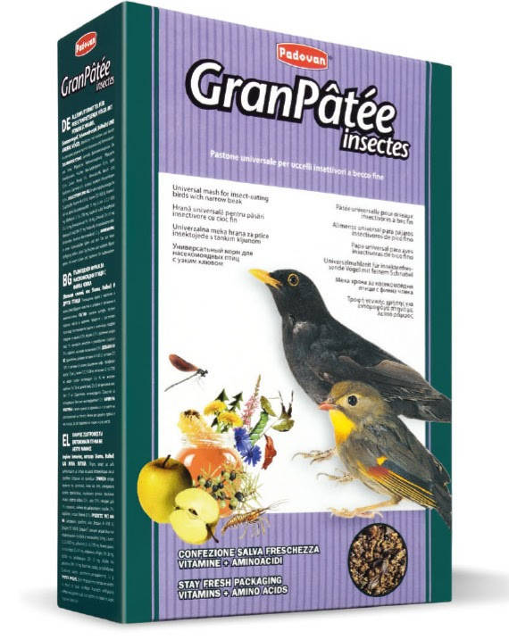 

Padovan Granpatee Insectes Корм для насекомоядных птиц с высушенными насекомыми - 1 кг