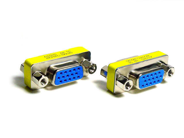 

Переходник гнездо VGA - гнездо VGA (сгон), gold, металл