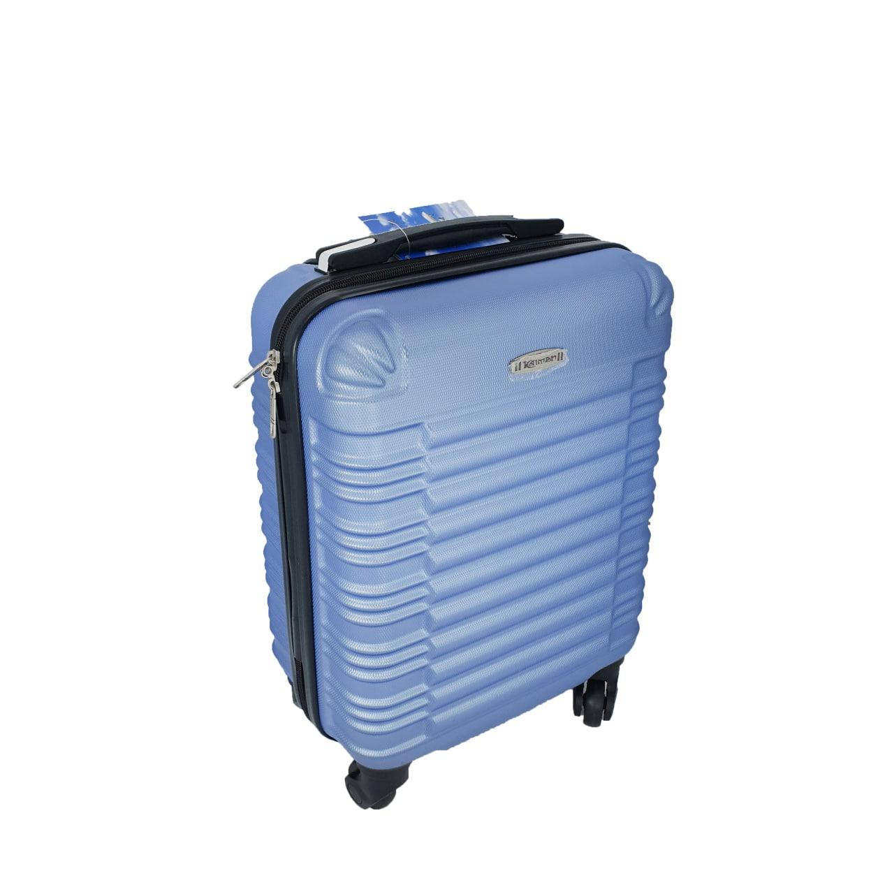 

Маленький чемодан ручная кладь голубая сталь 40х30х20, Серо-голубой