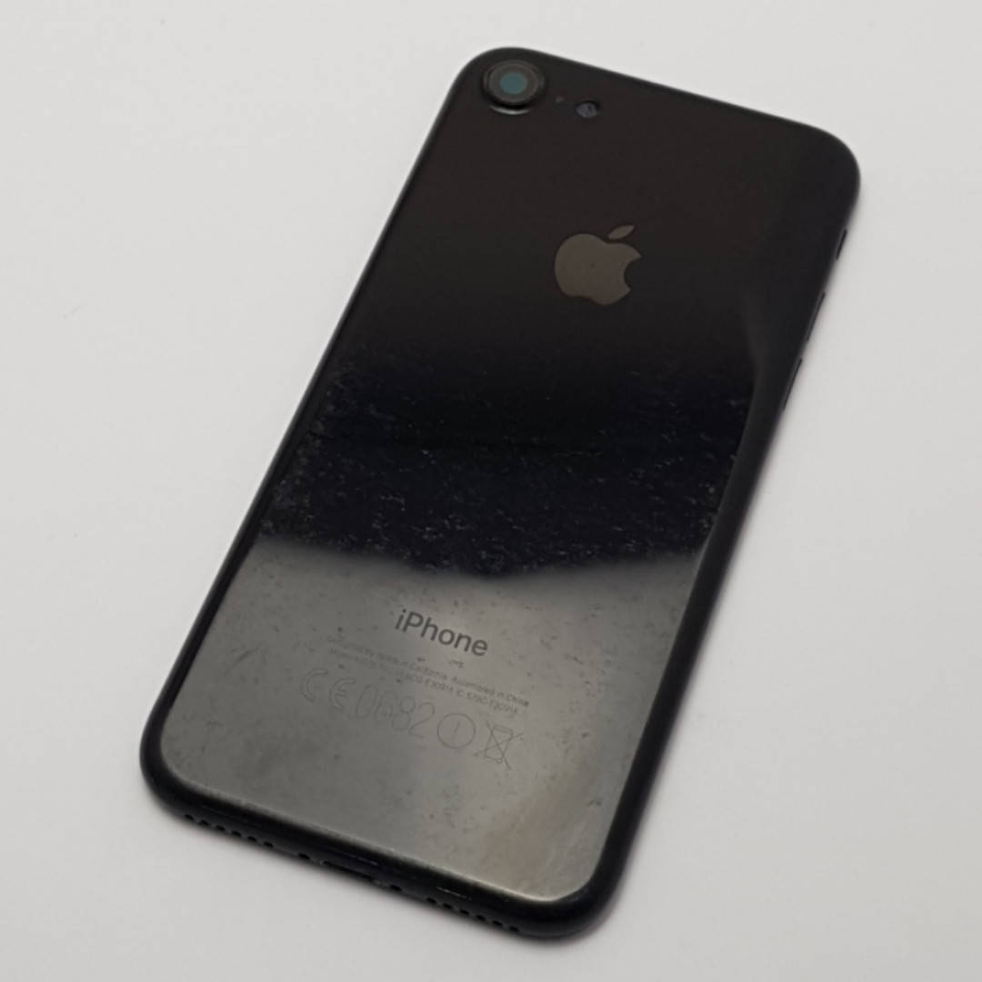 

С дефектом. Крышка Apple iPhone 7 черный глянец со стеклом камеры Оригинал с разборки