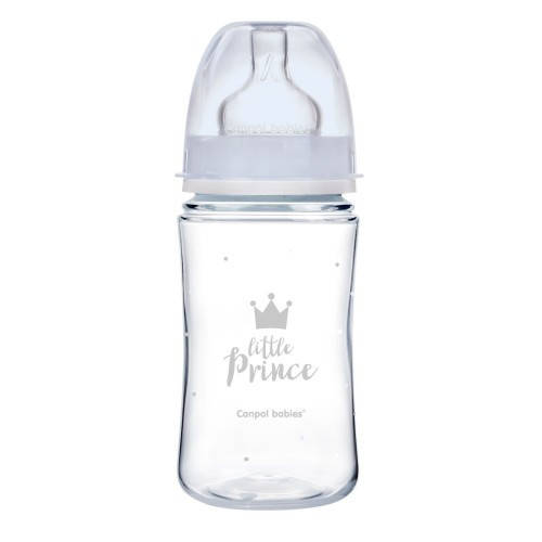 

Пляшка антиколікова з широким отвором 240 мл PP Easystart Royal baby синя Canpol babies 35/234_blu, Синий